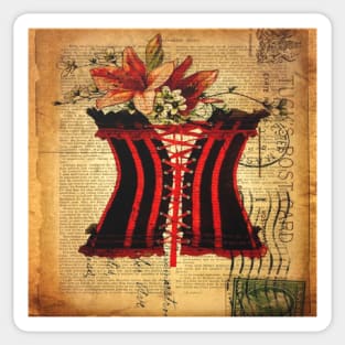 Dark Academia  victorian steampunk Paris vintage corset Sticker